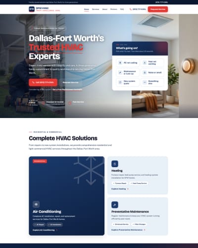 HVAC website after rebuild